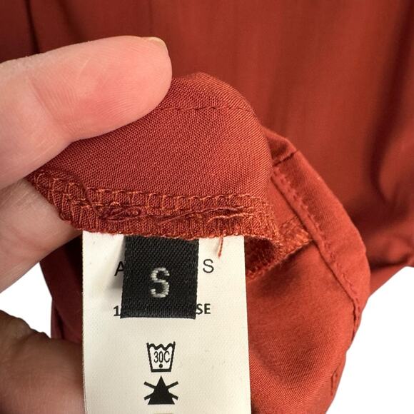 Alohas Exclesa Burnt Orange Rust Modest Long Sleeve Midi Dress - Picture 7 of 12